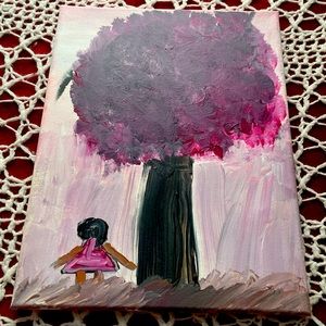 Pink sunset painting